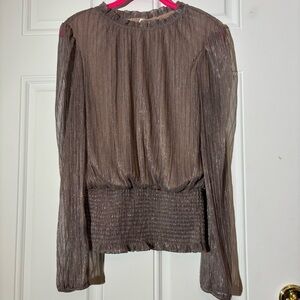 Joie Metallic Pullover Blouse, Size Medium
